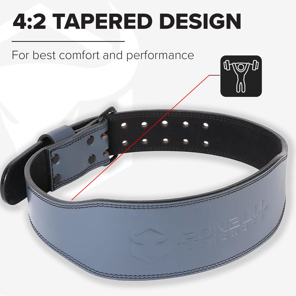 7mm Leather Weight Lifting Belt (IPF, USAPL, USPA, IPL USAW & IWF Approved) - 4" to 2” Tapered Premium Weightlifting Belt for Olympic Lifting, Powerlifting, Cross training, Gym, Workout & Weight Training - Weightlifting Belts for Men and Women
