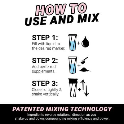 HELIMIX 2.0 Vortex Blender Shaker Bottle Holds upto 28oz | No Blending Ball or Whisk | USA Made | Portable Pre Workout Whey Protein Drink Shaker Cup | Mixes Cocktails Smoothies Shakes | Top Rack Safe