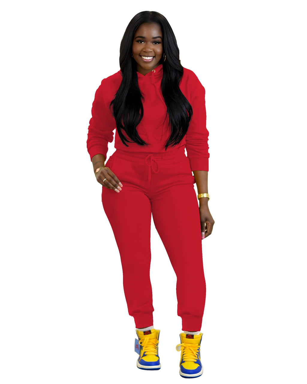 TOPSRANI Womens Two Piece Outfits Bodycon Tracksuit Sweatsuits Hoodie Solid Jogger Biker Workout Lounge Long Sleeve Pant Sets