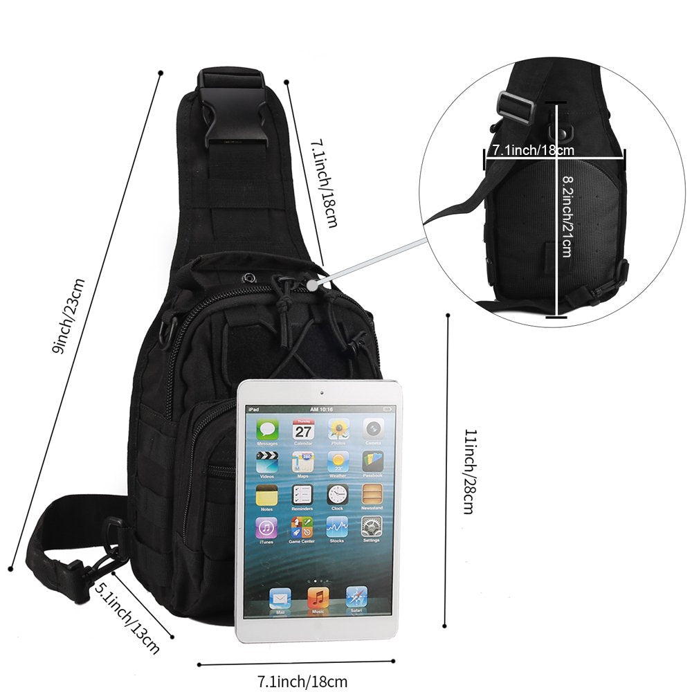 Tactical Shoulder Bag,1000D Outdoor Military Sling Daypack Backpack