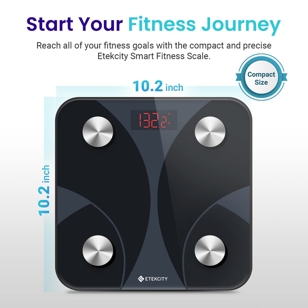 Etekcity Smart Rechargeable Scale for Body Weight, BMI, Fat, Muscle Mass, FSA&HSA Eligible, Digital Bathroom Scale with 13 Metrics, Secret Mode, Bluetooth Connect to Free Apps, Rainbow White