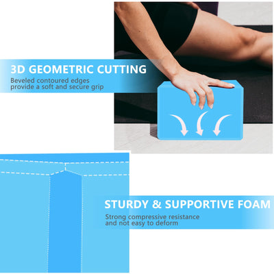 9"x6"x3" Yoga Blocks, Soft Non-Slip Surface Premium Foam Blocks, Supportive, Lightweight, Odor Resistant, Yoga Accessories for Pilates Meditation General Fitness Stretching Toning