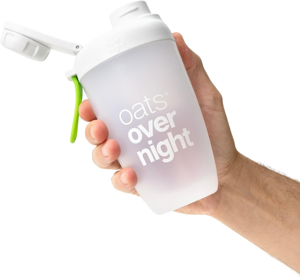 Oats Overnight Shaker Bottle – Leakproof Shaker Cup with Secure Screw Cap & Fill Line, Dishwasher Safe – Mixing Cup, Protein Shakes, Oatmeal, Breakfast On-the-Go & Travel