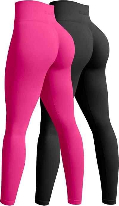 OQQ Women's 2 Piece Yoga Legging Seamless Workout High Waist Butt Liftings Athletic Leggings
