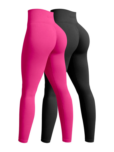 OQQ Women's 2 Piece Yoga Legging Seamless Workout High Waist Butt Liftings Athletic Leggings