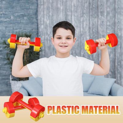 Kids Dumbbell Toy 1 Pair Kids Weight Lifting Set Plastic Dumbbell Toy Gym Sports Workout Equipment for Kids