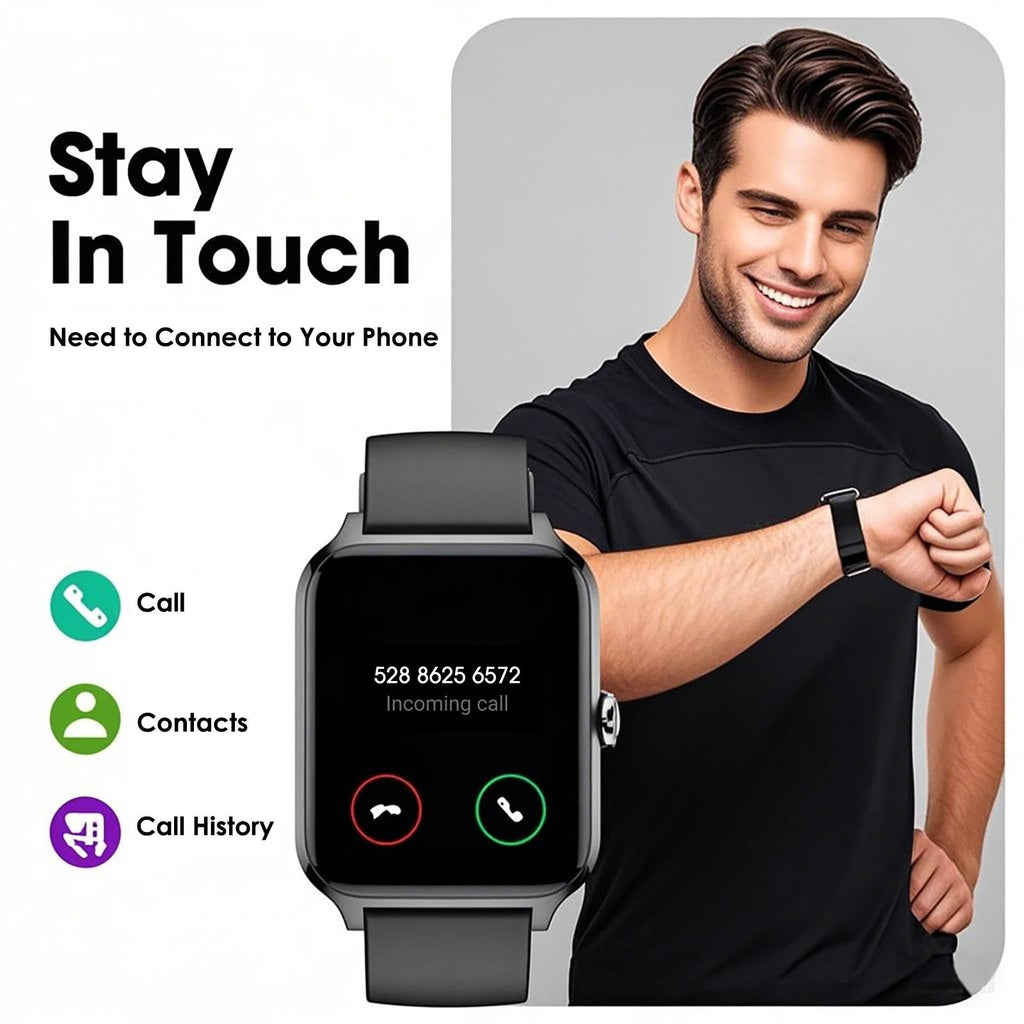 Smart Watch No App/Phone Required,42mm Smartwatch for Women Men,Fitness Tracker Watch with Heart Rate Monitor, Sleep Tracker, Pedometer,Step Counter,IP68 Waterproof, for Android iOS Phones