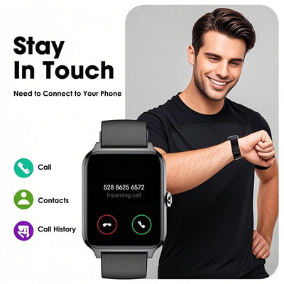 Smart Watch No App/Phone Required,42mm Smartwatch for Women Men,Fitness Tracker Watch with Heart Rate Monitor, Sleep Tracker, Pedometer,Step Counter,IP68 Waterproof, for Android iOS Phones