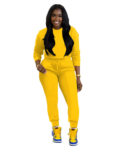 TOPSRANI Womens Two Piece Outfits Bodycon Tracksuit Sweatsuits Hoodie Solid Jogger Biker Workout Lounge Long Sleeve Pant Sets