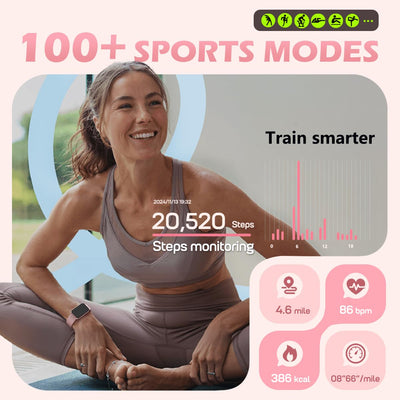 MorePro Health Fitness Tracker with Blood oxy-gen Monitor and 24/7 Heart Rate and Blood Pressure, Sleep Monitor, 120+ Sport Modes Waterproof Fitness Watch for Women Men Android iOS, Black