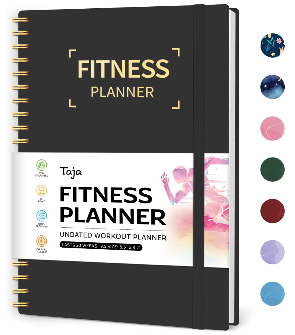 Fitness Workout Journal for Women & Men, A5(5.5" x 8.2") Workout Log Book Planner for Tracking, Progress, and Achieving Your Wellness Goals - Green