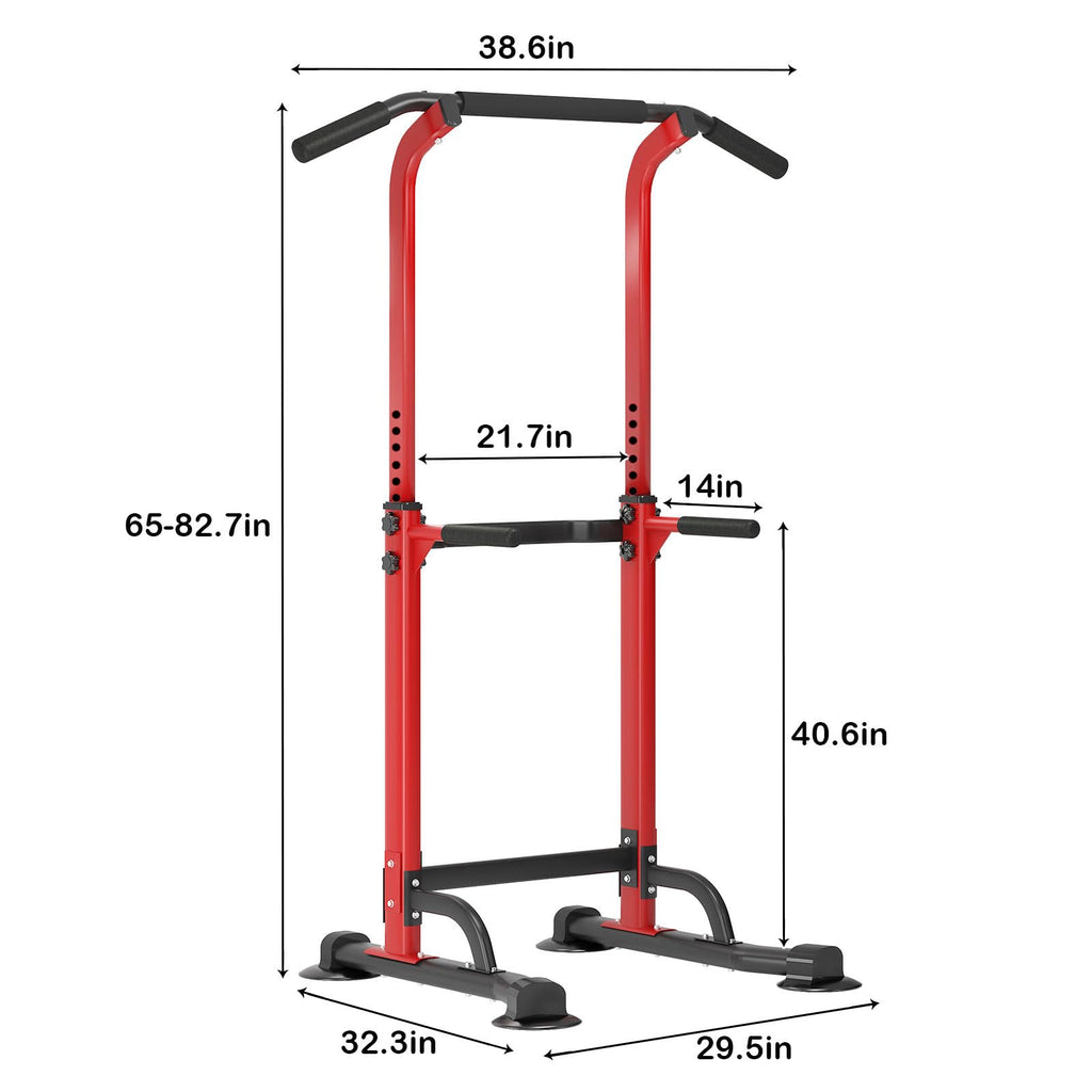 SogesPower Power Tower Dip Station Pull Up Bar for Home Gym Adjustable Height Strength Training Workout Equipment,Pull Up Bar Station