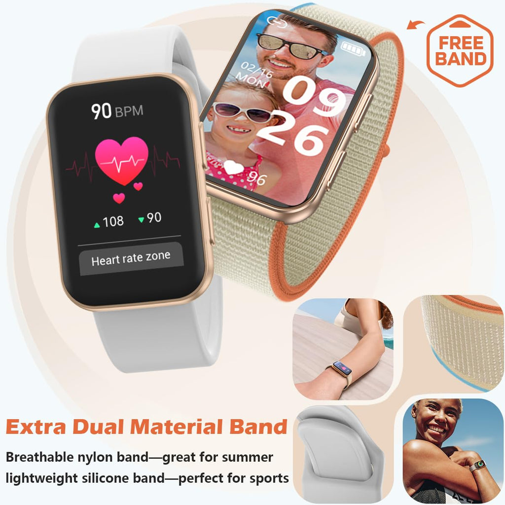 MorePro Health Fitness Tracker with Blood oxy-gen Monitor and 24/7 Heart Rate and Blood Pressure, Sleep Monitor, 120+ Sport Modes Waterproof Fitness Watch for Women Men Android iOS, Black