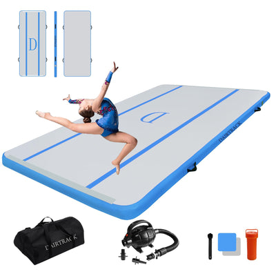 DAIRTRACK Inflatable Gymnastics Air Mat 10ft/13ft/16ft/20ft Tumble Track Tumbling Mats for Home Use/Gym/Training/Cheerleading/Yoga/Water