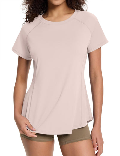 Loovoo Workout Tops for Women Loose Fit Breathable Activewear Cool Quick Dry Gym Athletic Tee Top