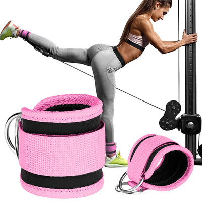 Ankle Straps Ankle Resistance Bands Wrist Cuffs Padded Straps Adjustable Fitness Glute Kickback D-Ring for Cable Machine Gym Foot Leg Training Brace Support 1 Pair