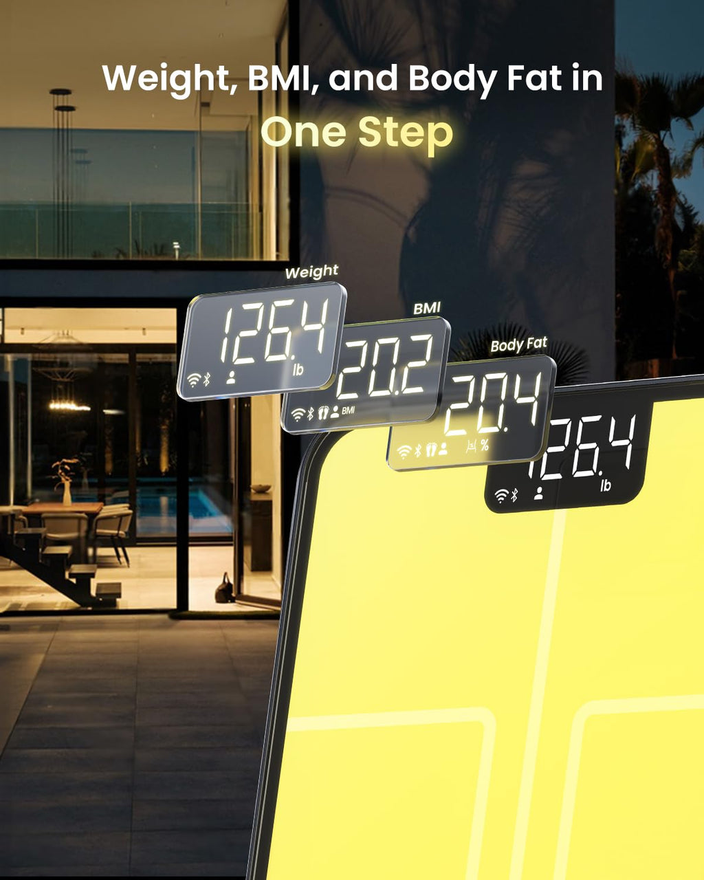 RENPHO Smart Scale for Body Weight, Weight Scale with 7-in-1 Large Display for BMI, Body Fat, Muscle Mass, 13 Body Composition, High Accurate Bluetooth Scale, 500lbs, 11.8", Elis 2XL