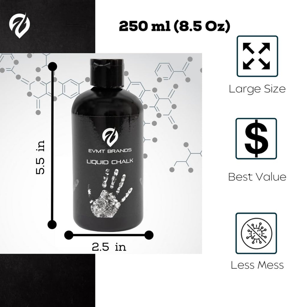 Liquid Chalk, Mess Free Gym Chalk for Weightlifting, Gymnastics, Rock Climbing, Dancing, and Lifting. Sweat Resistant and Long Lasting for Stronger Hand Grip. Package May Vary.