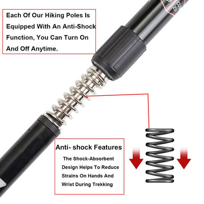 Aihoye Hiking Trekking Poles, 2 Pack Collapsible, Lightweight, Anti Shock, Walking Sticks, Adjustable Hiking Pole for Men and Women