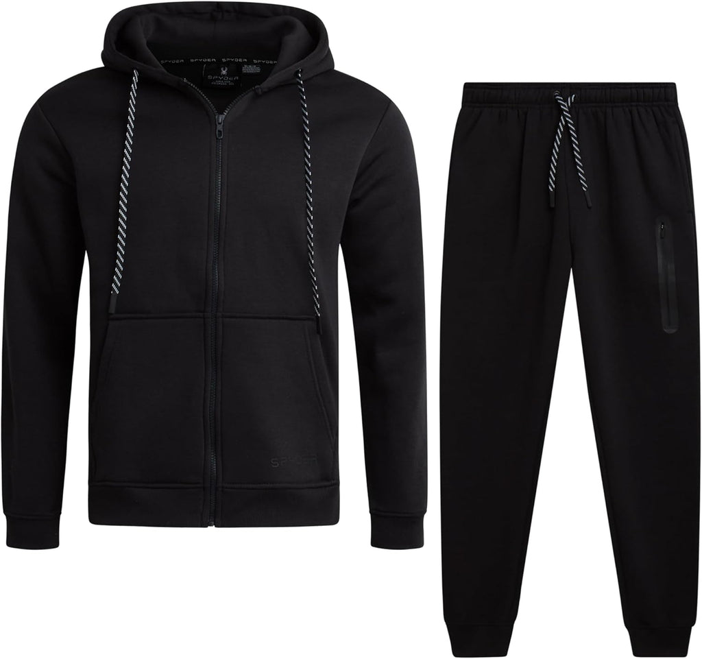 Spyder Mens Tracksuit - 2 Piece Sweatsuit for Men with Zip Up Hoodie & Jogger Sweatpants, Track Suit for Jogging or Warm Up