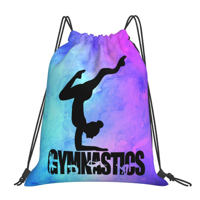 Gymnastics Drawstring Backpack Light Gym String Bag Pink Water Resistant Sackpack Sport Yoga Daypack For Womens Mens