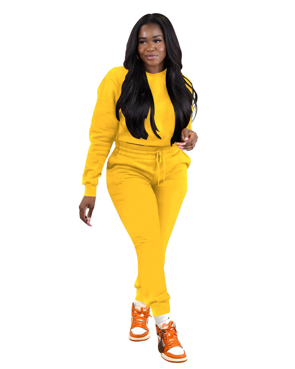 TOPSRANI Womens Two Piece Outfits Bodycon Tracksuit Sweatsuits Hoodie Solid Jogger Biker Workout Lounge Long Sleeve Pant Sets