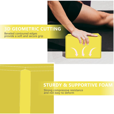 9"x6"x3" Yoga Blocks, Soft Non-Slip Surface Premium Foam Blocks, Supportive, Lightweight, Odor Resistant, Yoga Accessories for Pilates Meditation General Fitness Stretching Toning