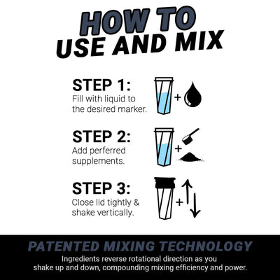 HELIMIX 2.0 Vortex Blender Shaker Bottle Holds upto 28oz | No Blending Ball or Whisk | USA Made | Portable Pre Workout Whey Protein Drink Shaker Cup | Mixes Cocktails Smoothies Shakes | Top Rack Safe