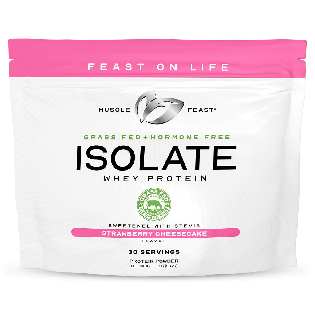 Muscle Feast Grass-Fed Whey Protein Isolate, All Natural Hormone Free Pasture Raised, Whey Isolate Protein Powder for Men and Women, Clean, Non-GMO & Gluten-Free, Isolate Protein - Unflavored, 5lb