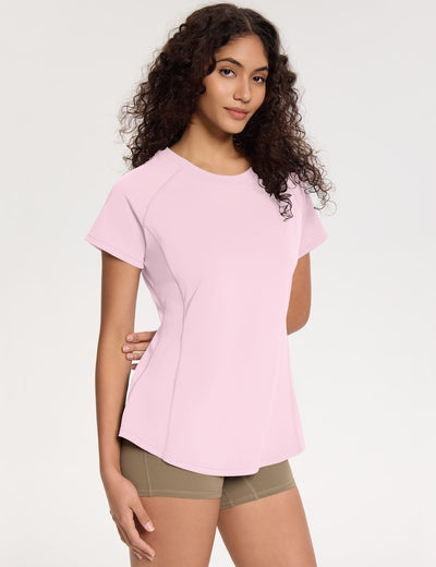 Loovoo Workout Tops for Women Loose Fit Breathable Activewear Cool Quick Dry Gym Athletic Tee Top