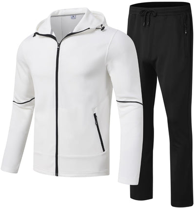 Rdruko Men's Track Sweat Suits 2 Piece Set Sweatsuits Tracksuits Jogging Workout Gym Athletic Suits with Hood