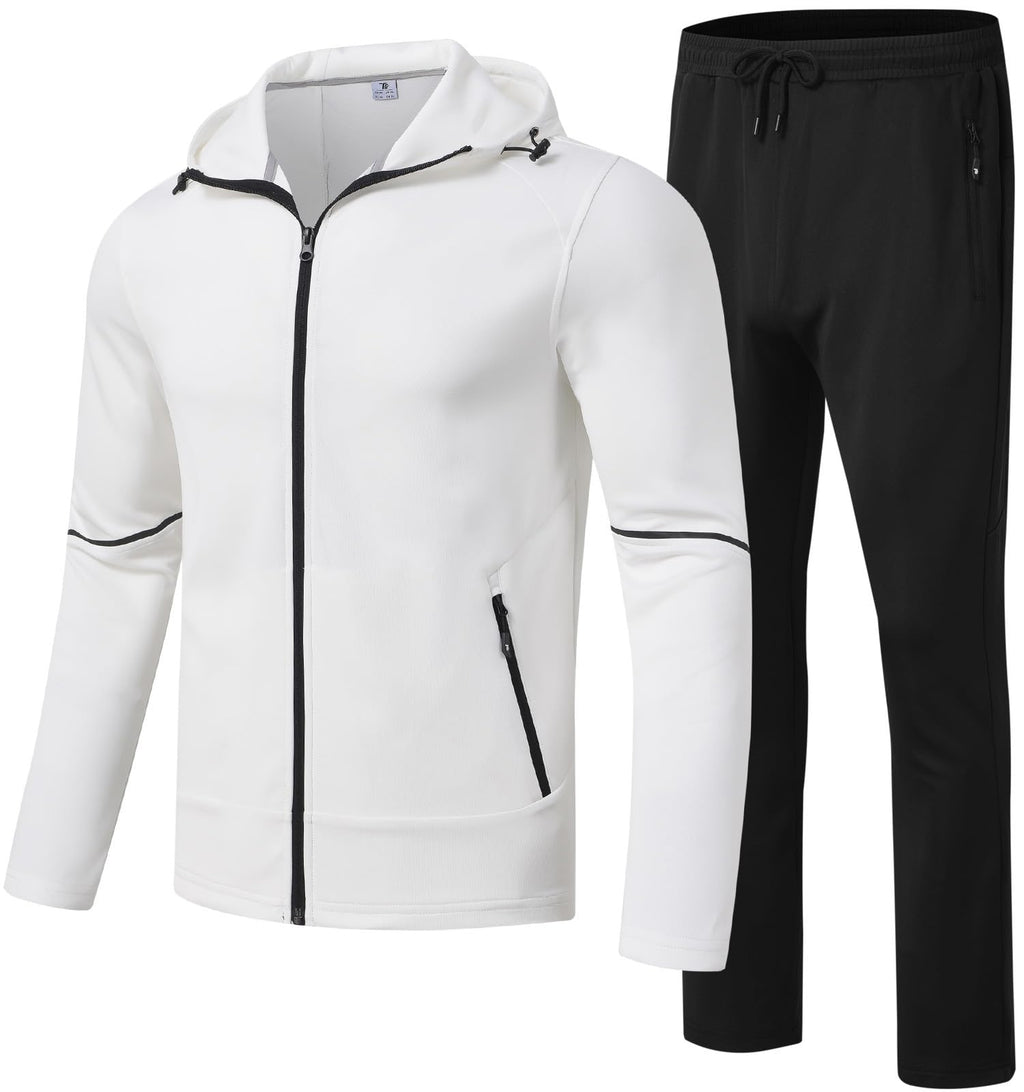 Rdruko Men's Track Sweat Suits 2 Piece Set Sweatsuits Tracksuits Jogging Workout Gym Athletic Suits with Hood