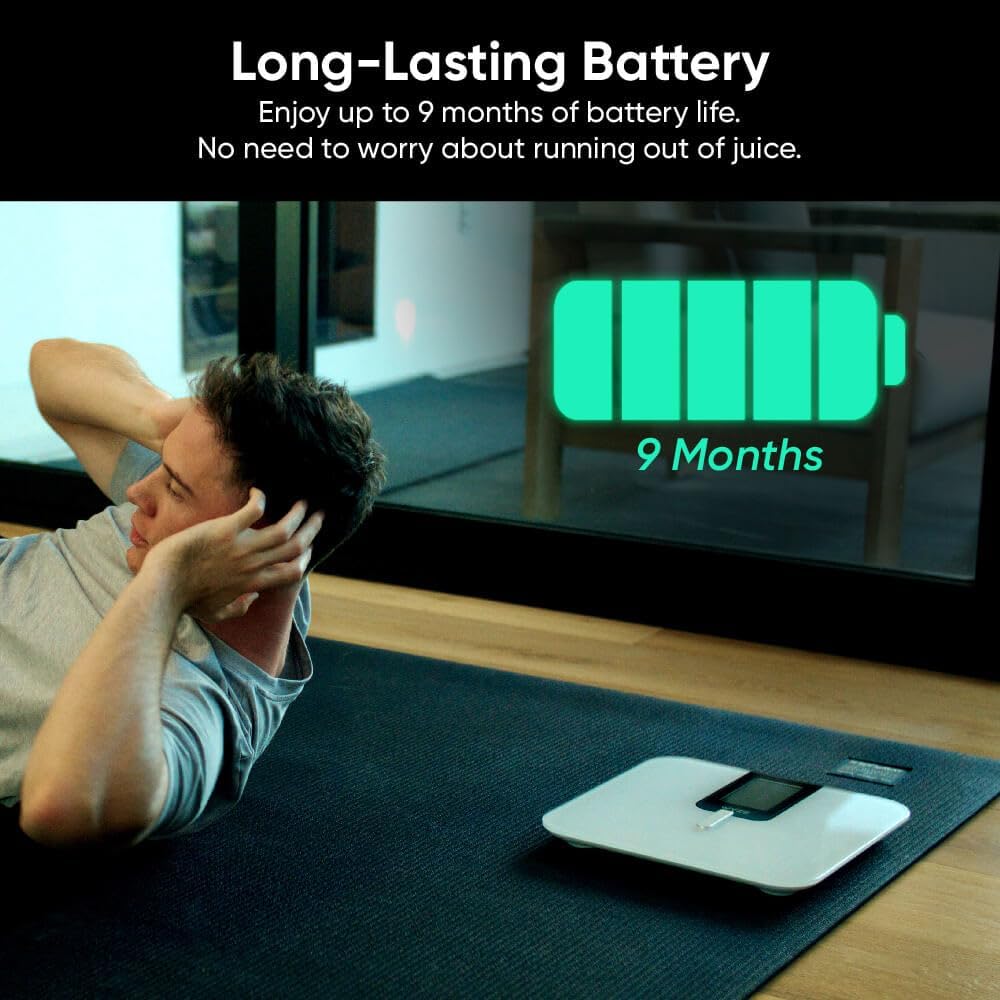 Ultra, Smart Scale with 4.3" Color Display, Digital Bathroom Scale for Body Weight BMI Muscle Mass Composition, Wi-Fi & Bluetooth Body Fat Scale with Heart Rate, 400 lbs (Black)