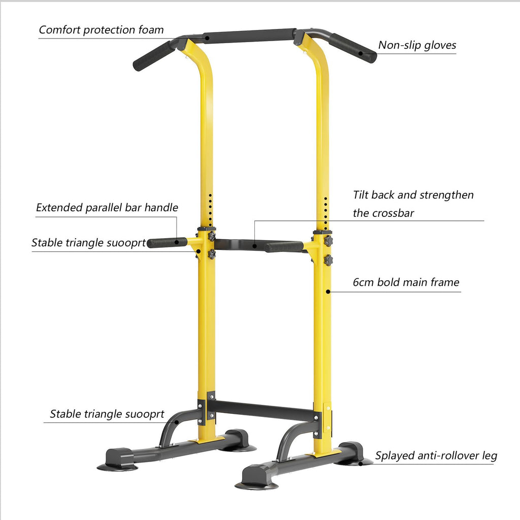 SogesPower Power Tower Dip Station Pull Up Bar for Home Gym Adjustable Height Strength Training Workout Equipment,Pull Up Bar Station