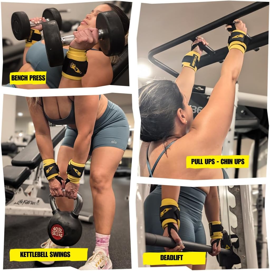 GRIPZILLA Wrist Wraps for Weightlifting Men/Women - Premium Lift Heavier Wrist Straps for Weightlifting, Gym, Carpal Tunnel Wrist Brace Weight Lifting Wrist Wraps with Thumb Loop for Powerlifting, Deadlift