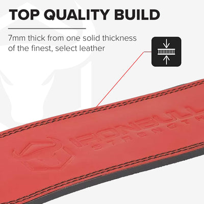 7mm Leather Weight Lifting Belt (IPF, USAPL, USPA, IPL USAW & IWF Approved) - 4" to 2” Tapered Premium Weightlifting Belt for Olympic Lifting, Powerlifting, Cross training, Gym, Workout & Weight Training - Weightlifting Belts for Men and Women
