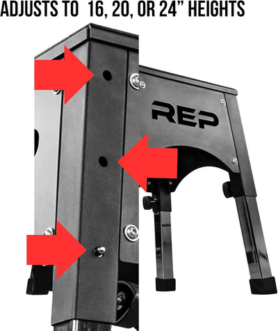 REP Adjustable Plyo Box | Metal Jump Platform | Home Gym Exercise Step | Plyometric Training Equipment | Fitness Workout Bench | Assembled Steel Jumping Boxes | Adjustable Height Workout Tool