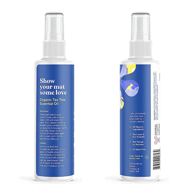 ASUTRA Yoga Mat Cleaner Spray (Energizing Peppermint), 4 fl oz - No Slippery Residue, Organic Essential Oils, Deep-Cleansing for Fitness Gear & Gym Equipment, Microfiber Towel Included