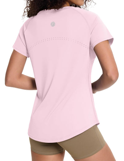 Loovoo Workout Tops for Women Loose Fit Breathable Activewear Cool Quick Dry Gym Athletic Tee Top