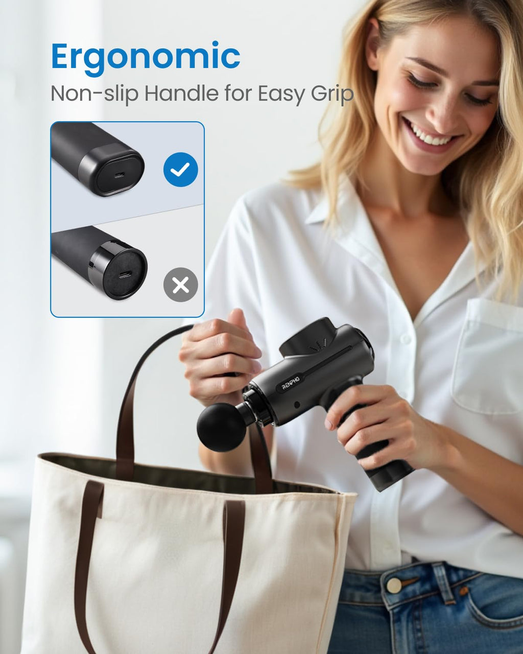 RENPHO Massage Gun Deep Tissue, Christmas Birthday Gifts for Women Men, Portable Percussion Massager for Back and Neck, Handheld Device with Carry Case, Active