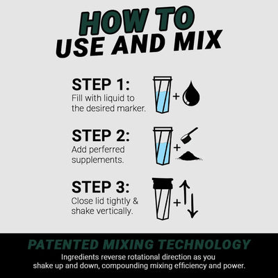 HELIMIX 2.0 Vortex Blender Shaker Bottle Holds upto 28oz | No Blending Ball or Whisk | USA Made | Portable Pre Workout Whey Protein Drink Shaker Cup | Mixes Cocktails Smoothies Shakes | Top Rack Safe