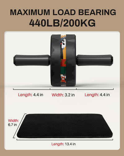 VINSGUIR Ab Roller Wheel, Abs & Core Workout Equipment for Home Gym with Knee Pad Accessories, Abdominal Wheel for Full-body Strength Training