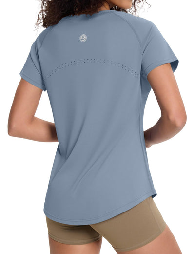 Loovoo Workout Tops for Women Loose Fit Breathable Activewear Cool Quick Dry Gym Athletic Tee Top