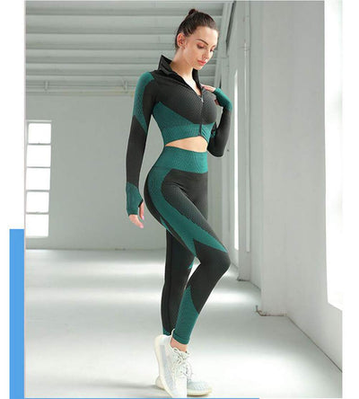 3pcs Seamless Outfit Workout Sets Gym for Women, Fitness Sports School Running Clothes Yoga Sportswear