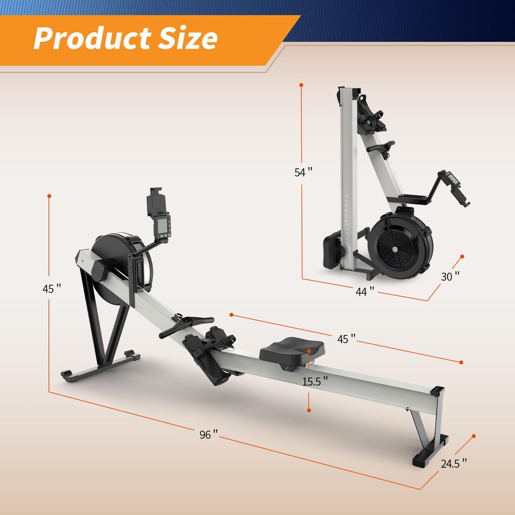 Marcy Air Resistance Rowing Machine with Transport Wheels