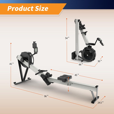 Marcy Air Resistance Rowing Machine with Transport Wheels