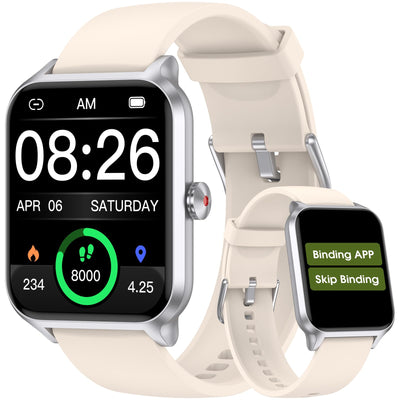 Smart Watch No App/Phone Required,42mm Smartwatch for Women Men,Fitness Tracker Watch with Heart Rate Monitor, Sleep Tracker, Pedometer,Step Counter,IP68 Waterproof, for Android iOS Phones