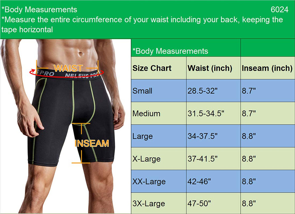 NELEUS 3 or 6 Pack Compression Shorts for Men Spandex Sport Shorts Running Athletic Workout Performance Baselayer Underwear