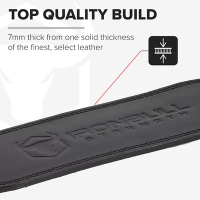 7mm Leather Weight Lifting Belt (IPF, USAPL, USPA, IPL USAW & IWF Approved) - 4" to 2” Tapered Premium Weightlifting Belt for Olympic Lifting, Powerlifting, Cross training, Gym, Workout & Weight Training - Weightlifting Belts for Men and Women