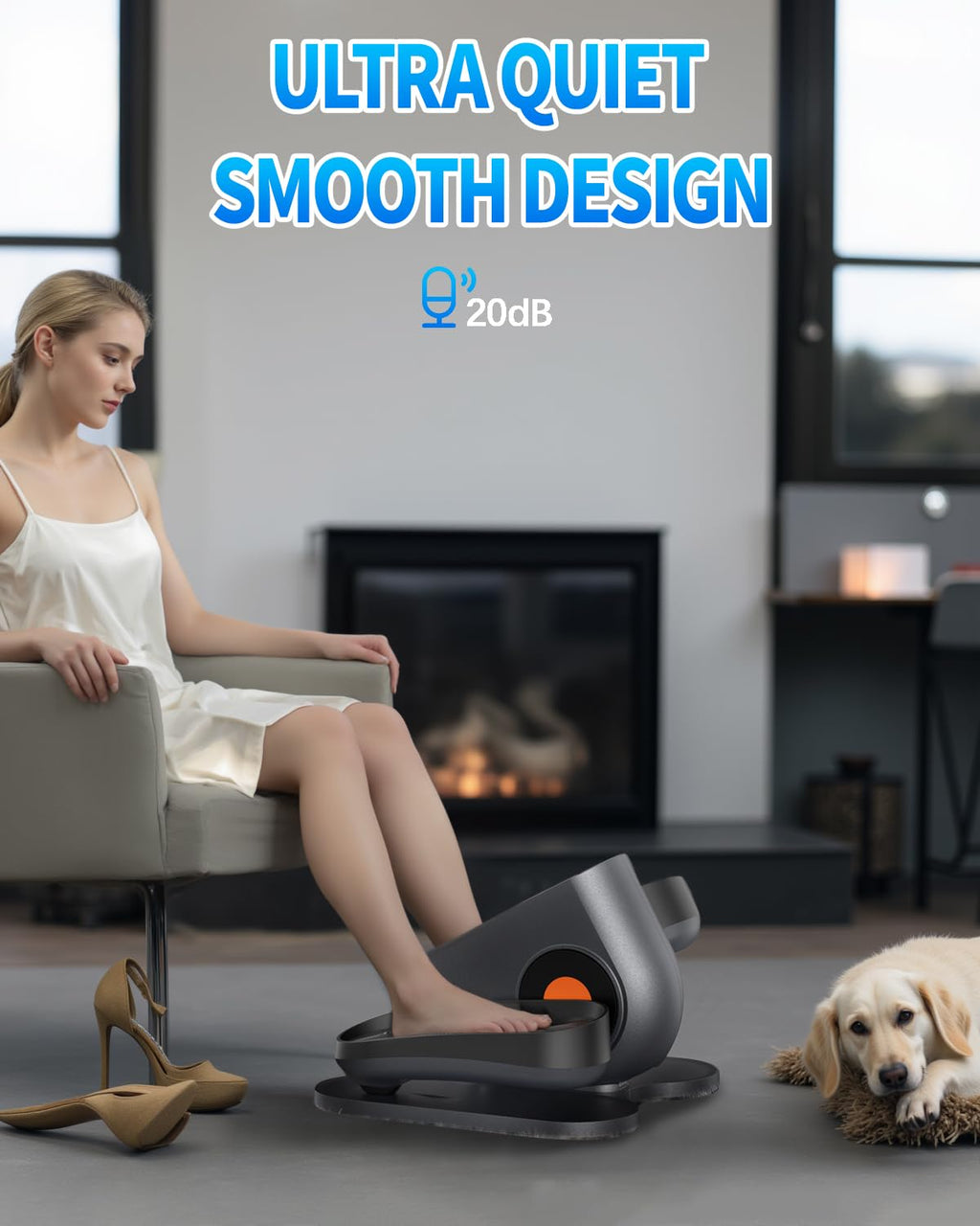 Under Desk Elliptical Machine, Electric Elliptical Leg Exerciser for Seniors with 12 Adjustable, Portable Quiet Elliptical Exercise Machine, Seated Pedal Exerciser with Remote Control